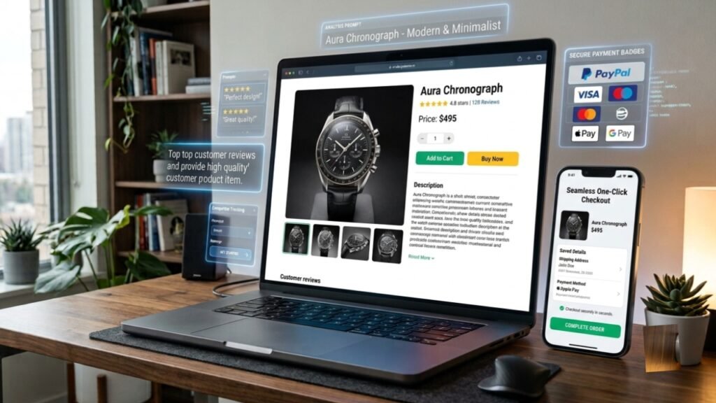 An e commerce product catalog and checkout setup powered by modern online store Website Building tools.